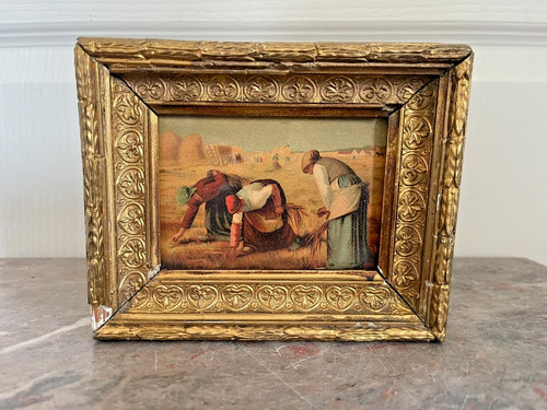 Ancien tableau cadre - tableau, doré