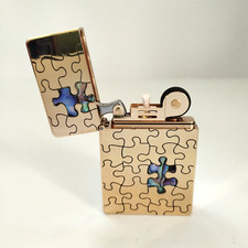 Zorro ZL8 Lucky Puzzle Brass Lighter - Ultra-Thin Case & Heavy Duty Hinge