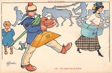 Old postcard illustrator / H.Gervese / in service on land