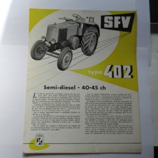 T3) Dépliant Brochure tracteur SFV 402 Société Française VIerzon tractor Lanz ih