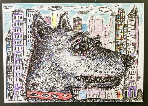 Dessin chien garde doberman - garde,