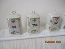 5 grands pots à épices anciens Vintage hauteur 20 cm nacrés