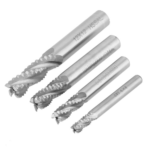 4pcs flutes hss roughing end - 4,