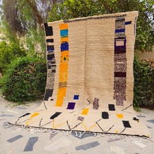 Vintage moroccan Beni ourain berber rugs hand knotted wool rug handmade wool rug