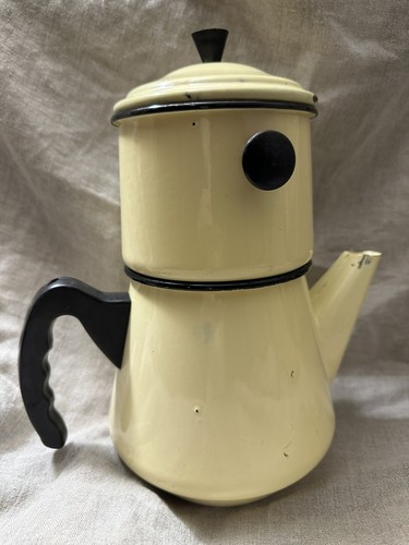 Cafetière émaillée jaune