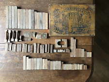 Ancien jeu de construction en bois Thiel Paris Bon Marché 35x24x7cm Années 1900.