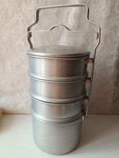 Ménagère/Gamelle Étagée Vintage BOURGEAT en Aluminium 