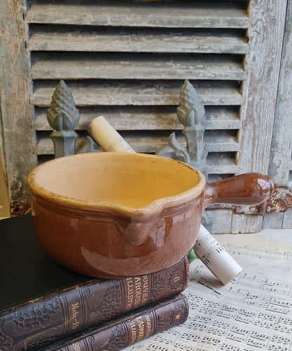 Ancien poelon avec manche en - ancien,