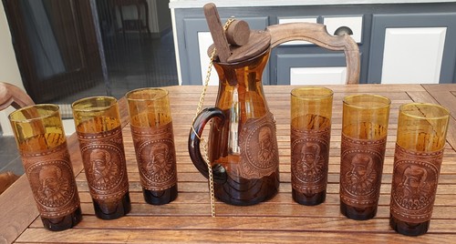Grande carafe verre - en, ambré