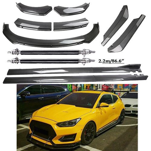 Carbon fiber front bumper lip - carbon,