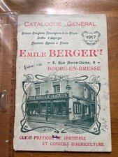 Catalogue Général 1917 Émile BERGER Guide Jardinage Graines Outils France Tarif