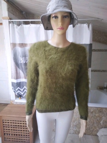 Pull angora vert - vert, kaki