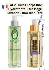 Lot 2 Huiles Corps BIO - Massage Relaxant LAVANDE/Romarin + Huile Hydratante