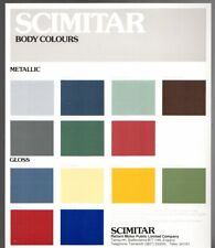 Reliant Scimitar GTE & GTC Colours c1984-1986 UK Market Single Sheet Brochure