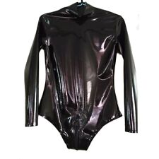 Rubber Latex Gummi Handmade Black Catsuit Sport Jumpsuit Tights 0.4mm S-XXL