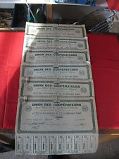 ++"509.10"6 OLD ACTIONS UNION DES COOPERATEURS 1957/ 1958/1959/1960/1962