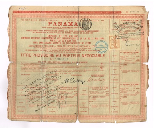 Titre provisoire porteur - provisoire, au