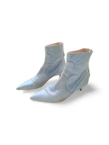 Bottines cuir bleu clair - bottines,