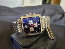 Chronographe Suisse CYMA à quartz Biton Bleu/Blanc NEUF  ( Hamilton,Longine)