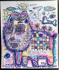 Tableau Peinture Chiwawa Chien chiot chienne déco 21x26cm/feuille signé