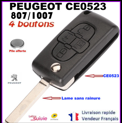 Cle plip coque peugeot 807 - peugeot,