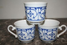 lot de 3 tasses à café porcelaine de bavière Bareuther Indisch blau germany