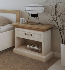 Table De Nuit Royal 57Cm En Pin Scandinave Blanc Chêne Sauvage Style Campagne