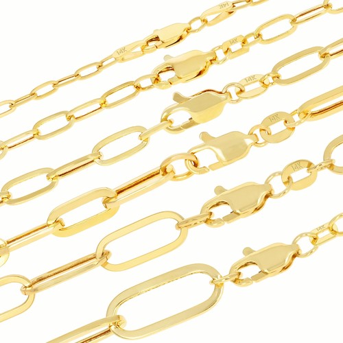 14k jaune trombone 2mm 7mm - 14k, or