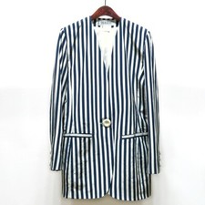 Vintage PLATINE Silk Stripes Jacket Blazer women's IT 40 sz made in france