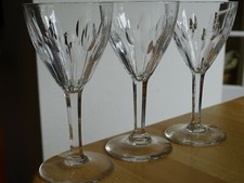 VAL ST LAMBERT 3 ANCIENS VERRES A APERITIF CRISTAL MODELE NESTOR ht 12 cm