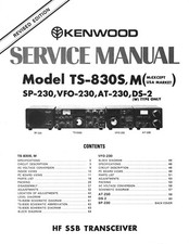 Manuel De Service Pour Kenwood TS-830, SP-230, VFO-230, AT-230, DS-2