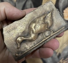 Victor PETER Plaque en Bronze Animalier Canard Escargot Sculpture Bas Relief