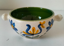 Bol à soupe en céramique décor fleurs bleues – fait main