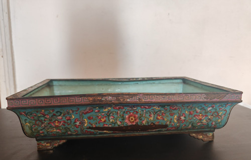 Jardiniere cuivre emaux de - jardiniere, en