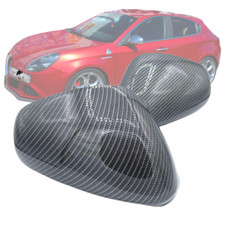 Coques De Miroir Pour Alfa Romeo Mito Giulietta 159 Look Carbone Écusson Paire