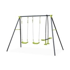Ensemble Portique Balançoire de Jardin 2 balançoires et 1 face à face Enfant FR