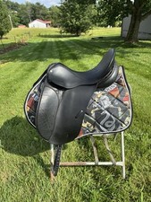 County Competitor Dressage Saddle 17" MW Tree no 4 Fit REFLOCKED & NEW BILLETS
