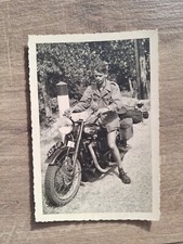 VINTAGE GOYON COIN MOTORCYCLE AND RIDER PHOTO 1950
