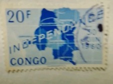 Congo Belge indépendance 1960 20 F bleu (ref c)
