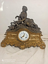 Grande pendule  bronze deux patines "Leda et le cygne" fonctionne sonne