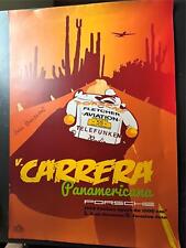 Signed 33x23 poster Hans Herrmann Porsche 550 Spyder Carrera Panamericana 1954