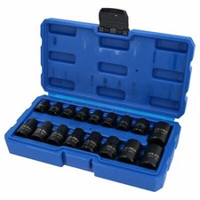 Jeu de 17 douilles femelles E Torx Star E5 - E24 3/8" et 1/2" Drive