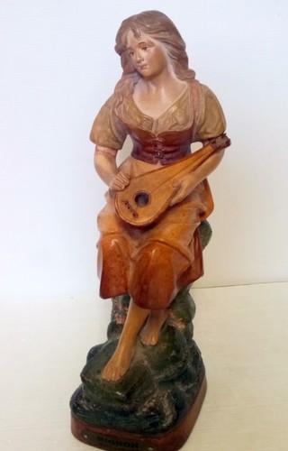 Statue femme mandoline - statue, la