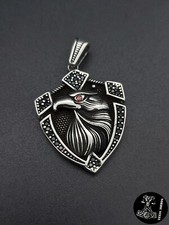 Sterling Silver Pendant 925 Eagle Real Silver King Chain Jewelry Biker NEW