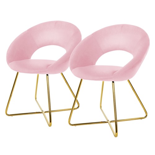 Chaise salon rose en - 2x, de