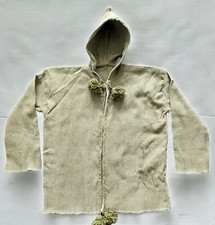 Djellaba veste homme blazer marocain avec capuche en lin vert XXL Neuf