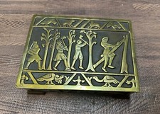 Vintage Aedel Malm Denmark Cast Bronze Cocktail Table Jewelry Cigar Box Heavy