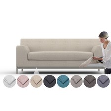 Housse confortable pour canapé 2 places Kramfors - mélange cachemire tissu...