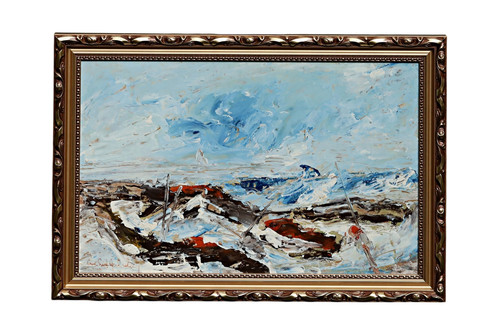Inconnu paysage marin huile - inconnu,