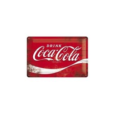 plaque métal publicitaire 20x30cm bombée en relief : Drink Coca-Cola